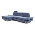L-förmiges, klappbares Eck-Polstersofa mit Stauraum AVESTA links blau