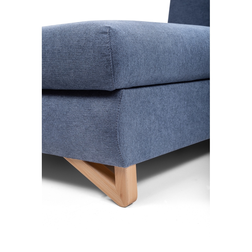 L-förmiges, klappbares Eck-Polstersofa mit Stauraum AVESTA links blau