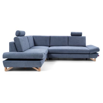 L-förmiges, klappbares Eck-Polstersofa mit Stauraum AVESTA links blau