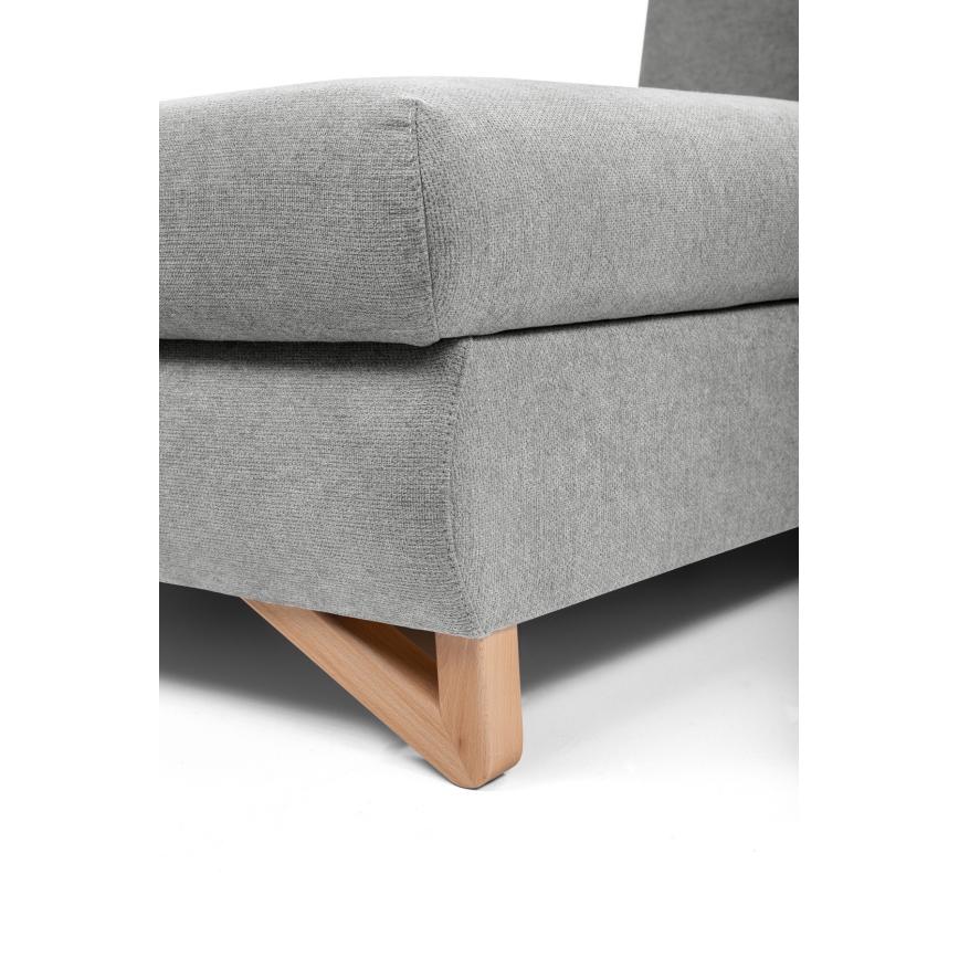 L-förmiges, klappbares Eck-Polstersofa mit Stauraum AVESTA links grau