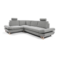 L-förmiges, klappbares Eck-Polstersofa mit Stauraum AVESTA links grau