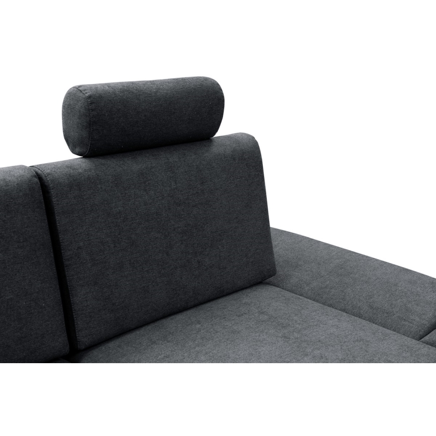 L-förmiges, klappbares Eck-Polstersofa mit Stauraum AVESTA rechts anthrazit
