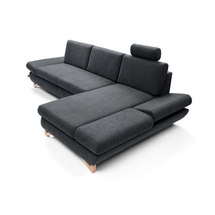 L-förmiges, klappbares Eck-Polstersofa mit Stauraum AVESTA rechts anthrazit