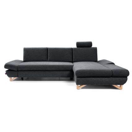 L-förmiges, klappbares Eck-Polstersofa mit Stauraum AVESTA rechts anthrazit