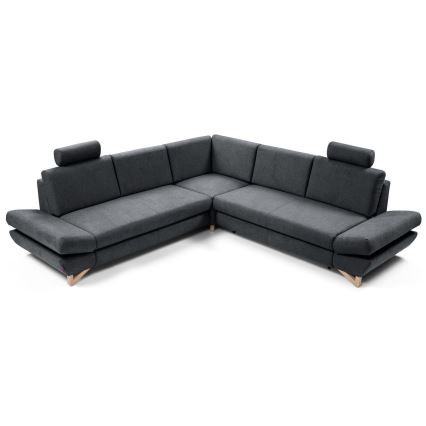 L-förmiges, klappbares Eck-Polstersofa mit Stauraum AVESTA rechts anthrazit