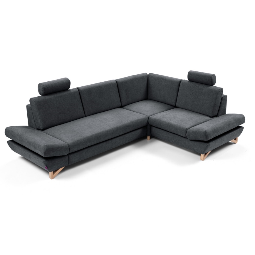 L-förmiges, klappbares Eck-Polstersofa mit Stauraum AVESTA rechts anthrazit