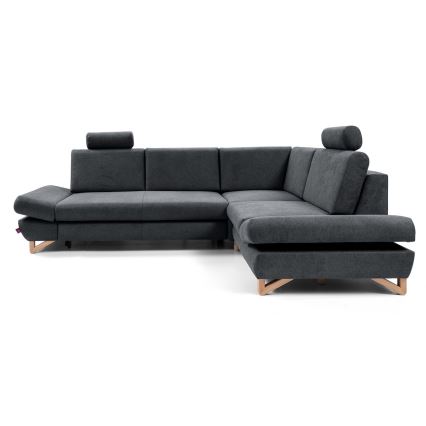 L-förmiges, klappbares Eck-Polstersofa mit Stauraum AVESTA rechts anthrazit