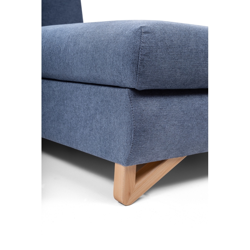 L-förmiges, klappbares Eck-Polstersofa mit Stauraum AVESTA rechts blau
