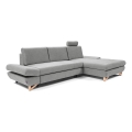 L-förmiges, klappbares Eck-Polstersofa mit Stauraum AVESTA rechts grau