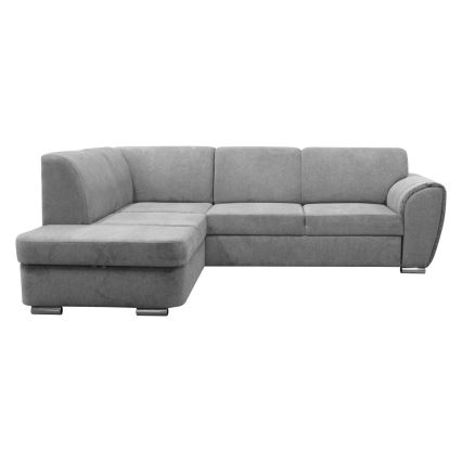 L-förmiges, klappbares Eck-Polstersofa SERPA links grau