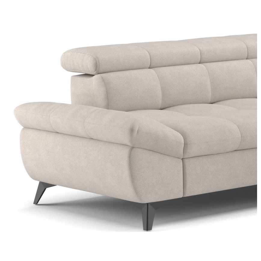 L-förmiges, klappbares Ecksofa MARANO rechts beige