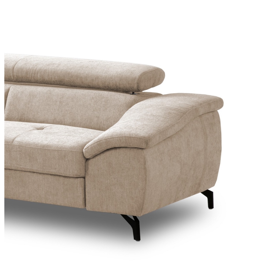 L-förmiges, klappbares Ecksofa mit Stauraum BRESCIA links beige
