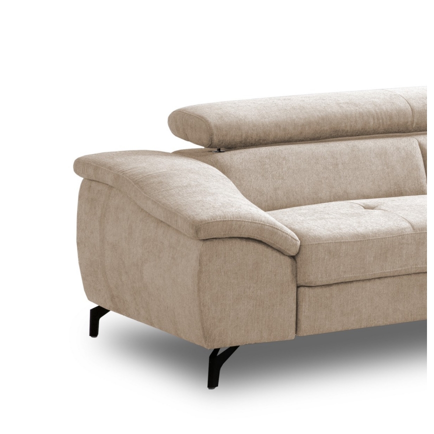 L-förmiges, klappbares Ecksofa mit Stauraum BRESCIA rechts beige