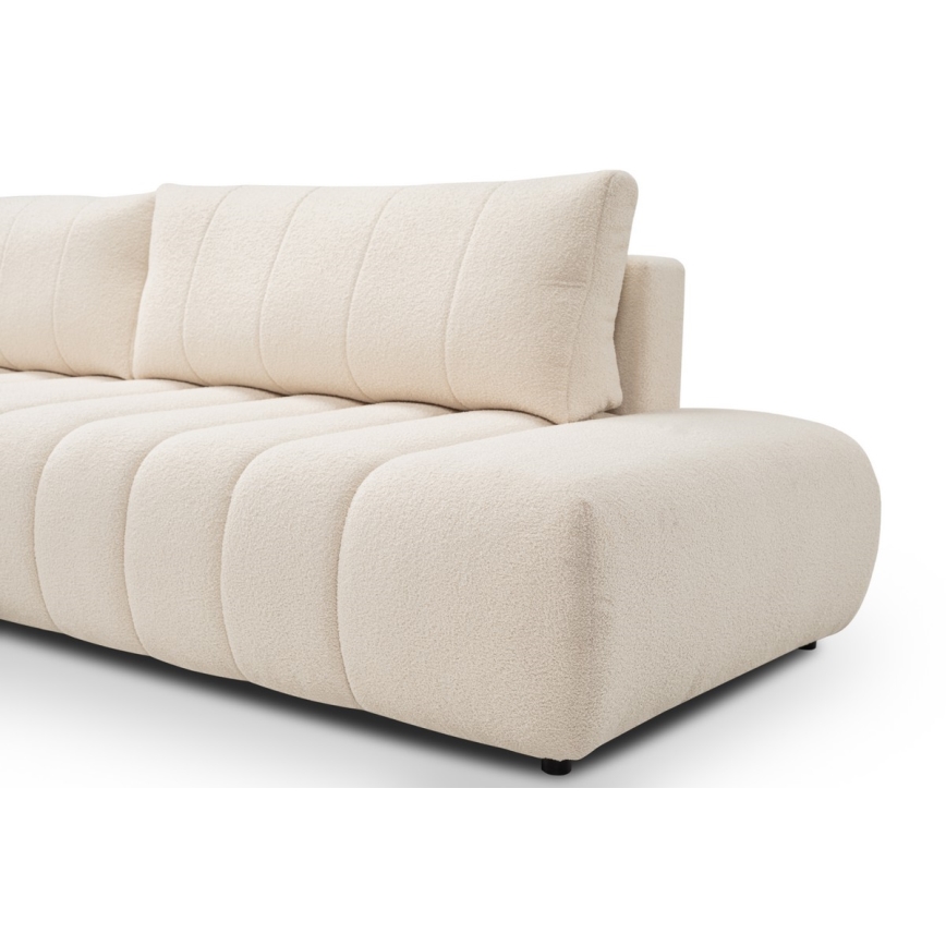 L-förmiges, klappbares Ecksofa mit Stauraum DESIO links beige