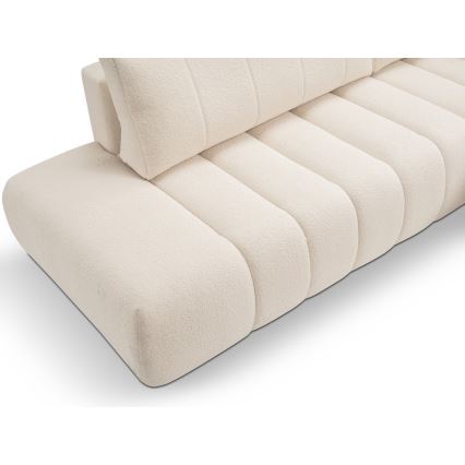 L-förmiges, klappbares Ecksofa mit Stauraum DESIO rechts beige