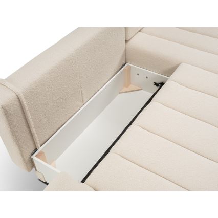 L-förmiges, klappbares Ecksofa mit Stauraum DESIO rechts beige