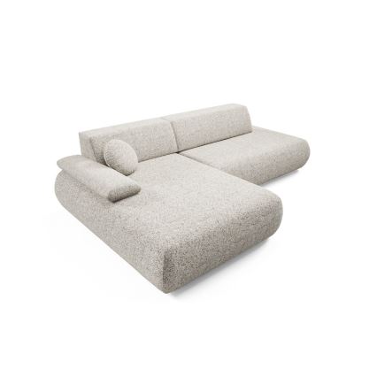 L-förmiges, klappbares Ecksofa mit Stauraum PRATO links beige