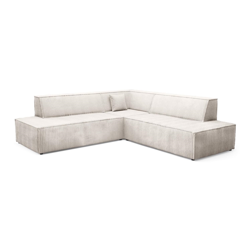 L-förmiges, klappbares Ecksofa mit Stauraum TERAMO rechts beige