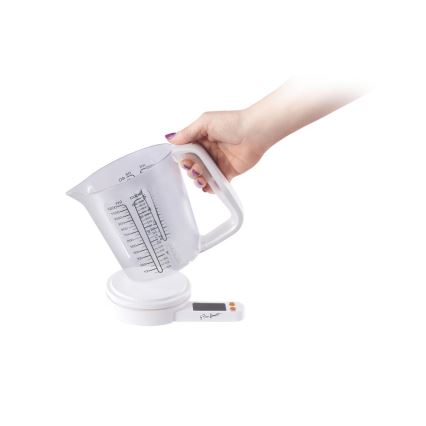 Lamart - Digitale Küchenwaage mit Messbecher, 2xAAA, weiß