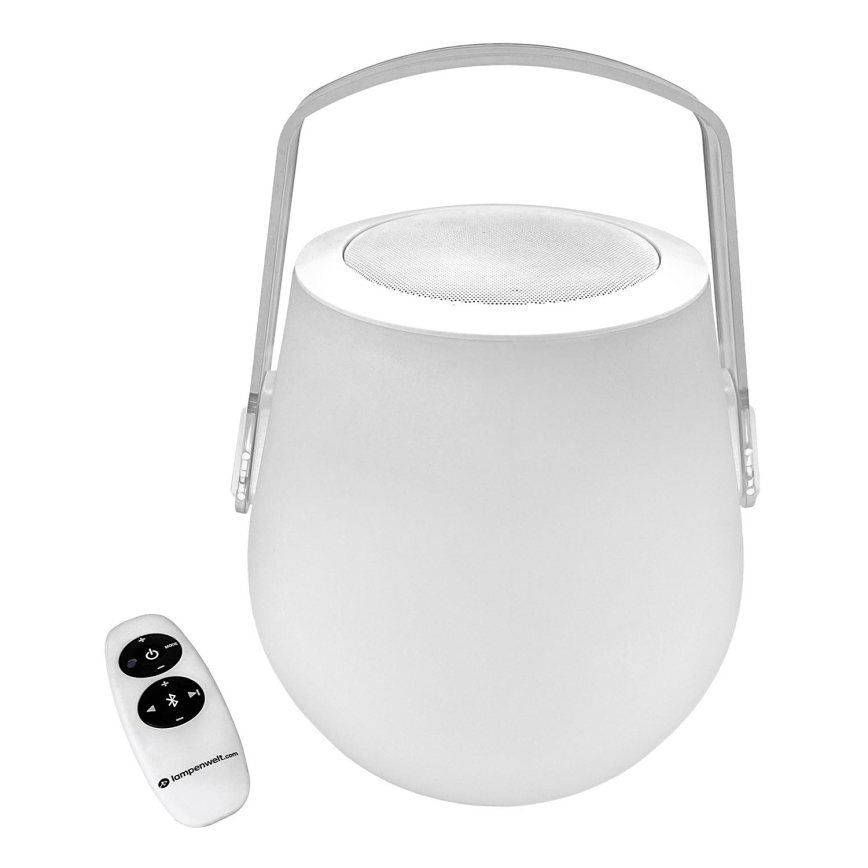 Lampenwelt - Dimmbare LED-RGB-Tischleuchte mit Lautsprecher LED/3W/3,7V Bluetooth 2000 mAh IP44 + Fernbedienung