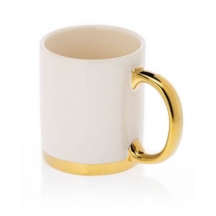 Becher mit Löffel LANA creme/gold