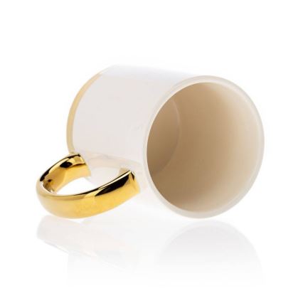 Becher mit Löffel LANA creme/gold