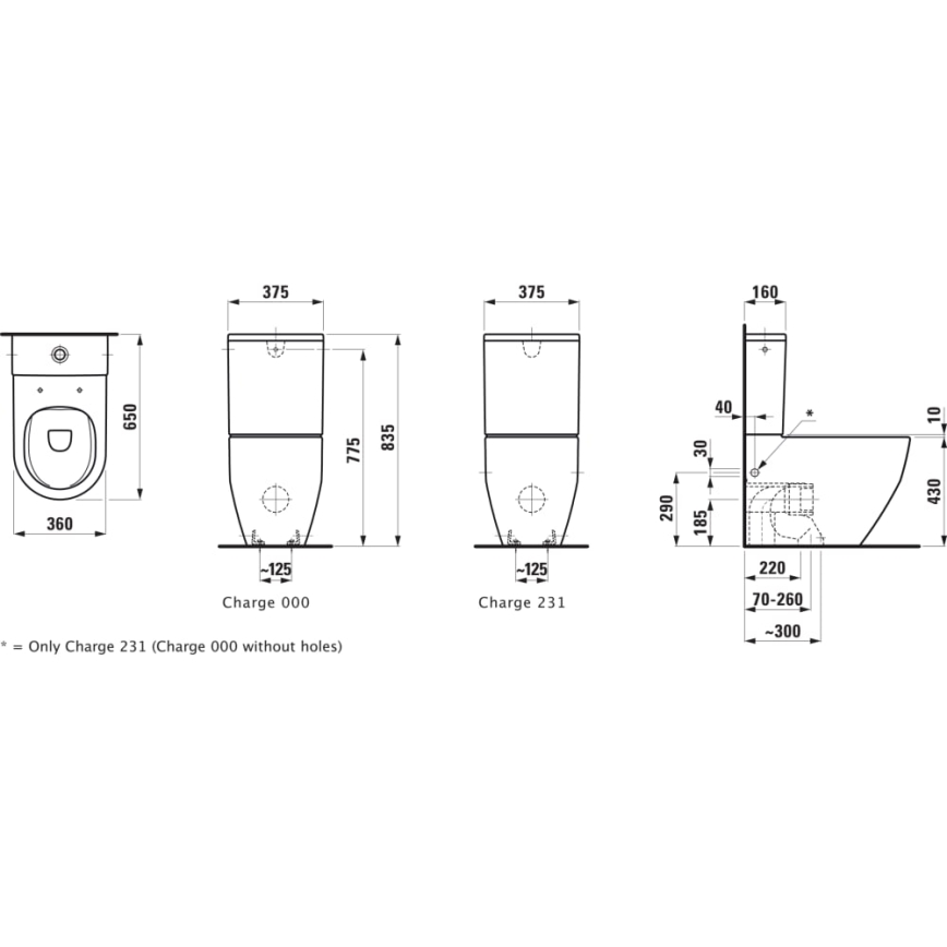 LAUFEN H8259624000001 - WC-Schüssel PRO Keramik/weiß