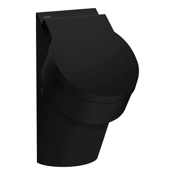 LAUFEN H8402810200001 - Pissoir mit Öffnungen für VAL-Deckel, rückseitiger Zulauf, rückseitiger Ablauf, Keramik / Hochglanz-Schwarz