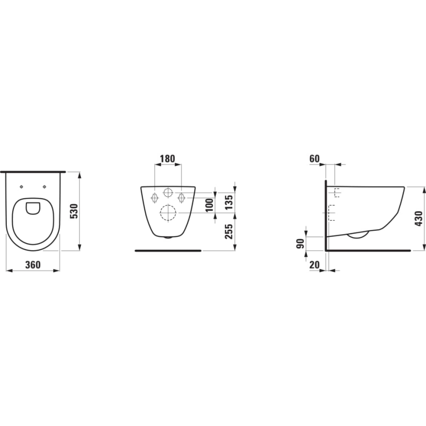 LAUFEN H8669570000001 - Wandhängendes WC PRO Keramik/weiß + WC-Sitz SoftClose PRO Duroplast/weiß