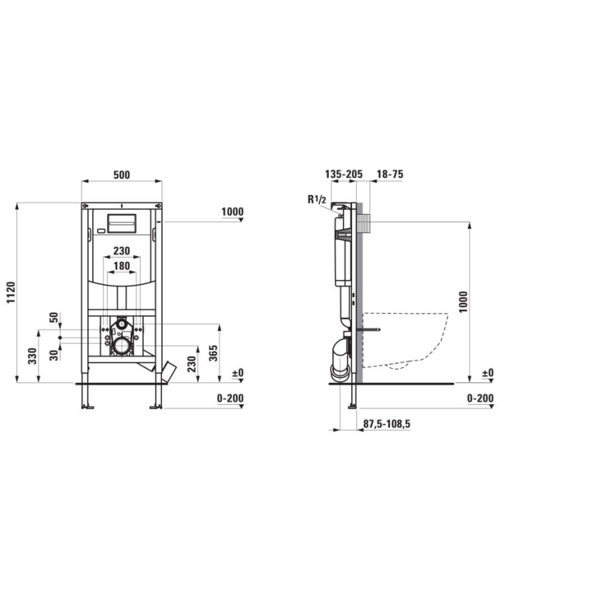 LAUFEN H9201140000001 - Unterputzmodul für wandhängendes WC INEO