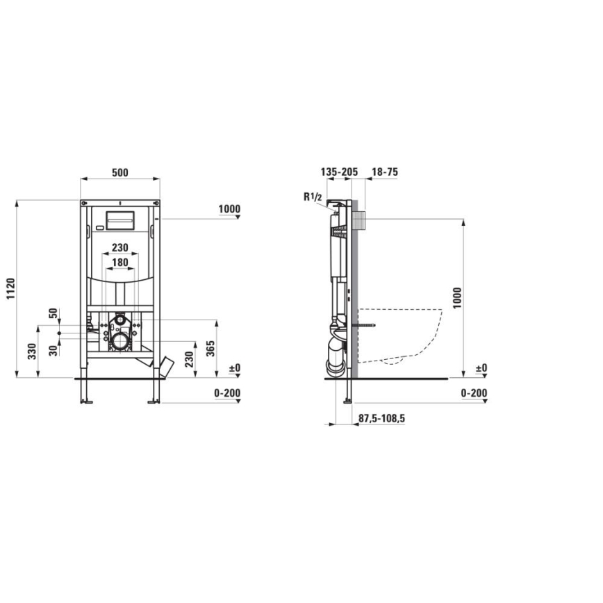 LAUFEN H9201150000001 - Unterputz-Modul für wandhängendes WC INEO