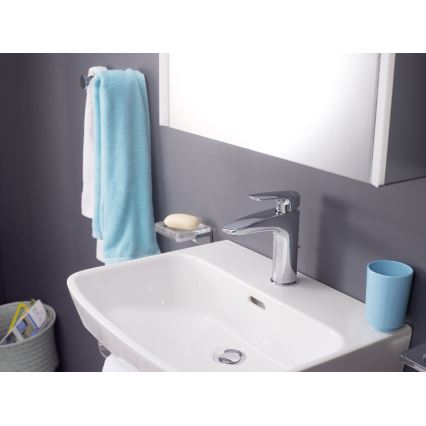 LAUFEN HF500701100000 - Waschbeckenarmatur + Ablauf mit Überlauf LAURIN 16,2 cm glänzendes Chrom