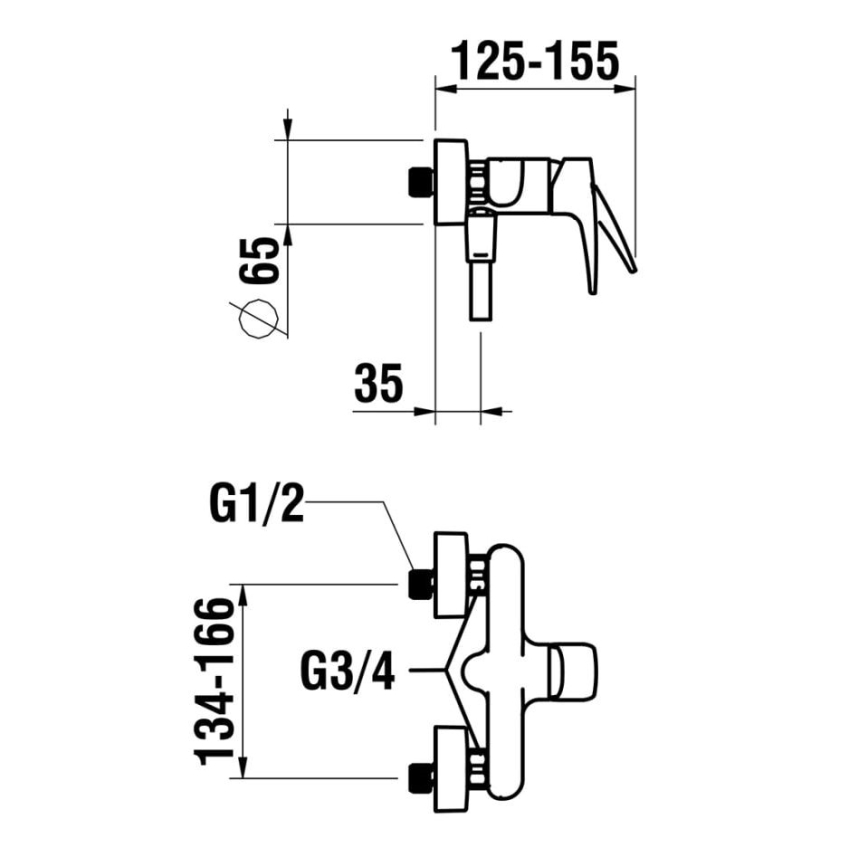 LAUFEN HF500750100600 - Dusch-Set mit Armatur LAURIN glänzendes Chrom