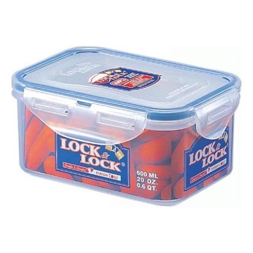 Lebensmittelbehälter LOCK 0,6 l blau/klar