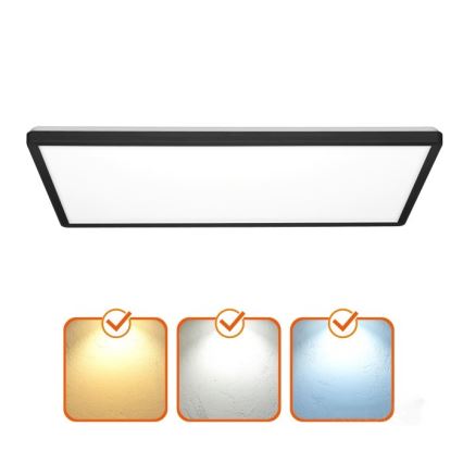 LED Aufbaupanel NIVERA LED/32W/230V IP54 3000/4000/6000K 29,5x59,5 cm schwarz