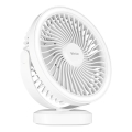 LED Aufladbarer Tischventilator mit LED-Beleuchtung LED/3W/5V USB 2400 mAh Weiß