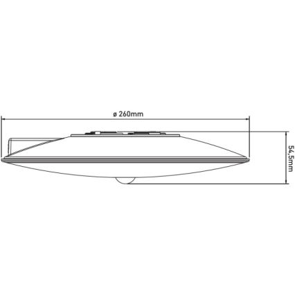 LED-Außen-Deckenleuchte mit Sensor VISTA LED/15W/230V Ø 26 cm IP54 weiß