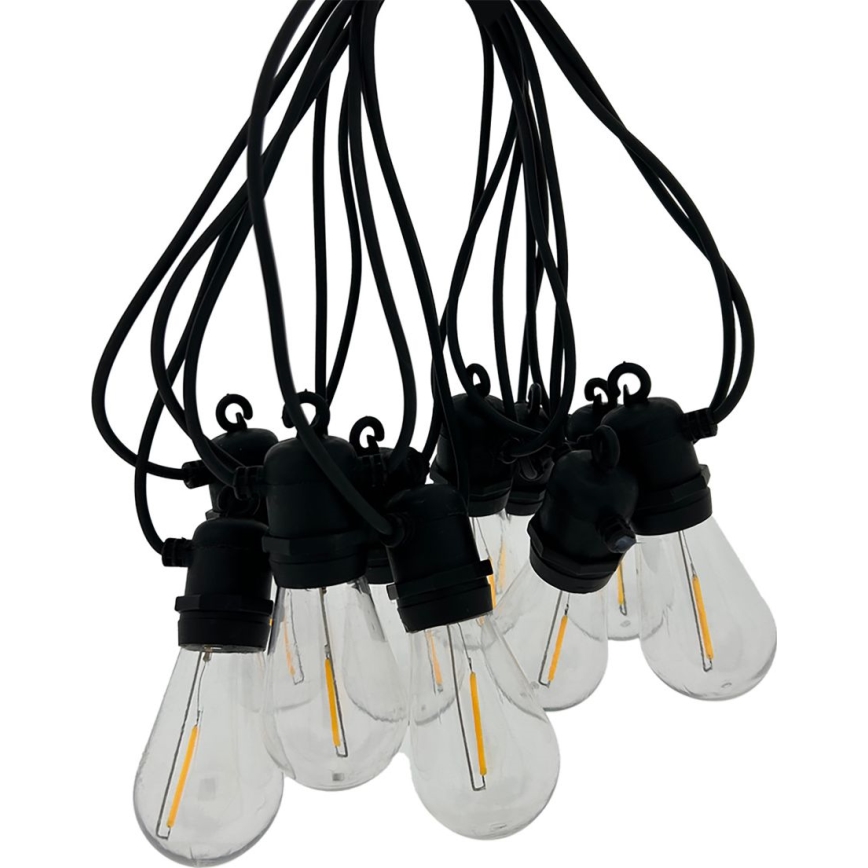 LED-Außen-Dekorations-Lichterkette 10xLED/0,36W/230V 8 m IP44 schwarz