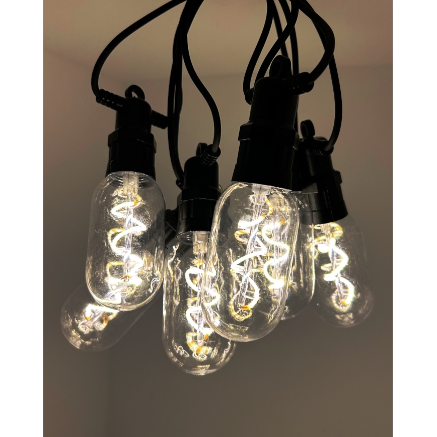 LED-Außen-Lichterkette 6xLED/0,6W/230V 4,5 m IP44 schwarz