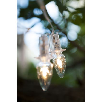 LED Außen-Weihnachtskette CONE FILAMENT 20xE10 19m klar/warmweiß IP44, Hergestellt in Tschechien