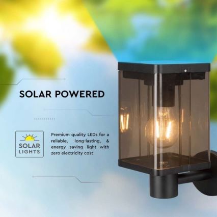 LED Außen-Solar-Wandleuchte mit Sensor LED/2,5W/3,7V 3000K IP54 2000 mAh