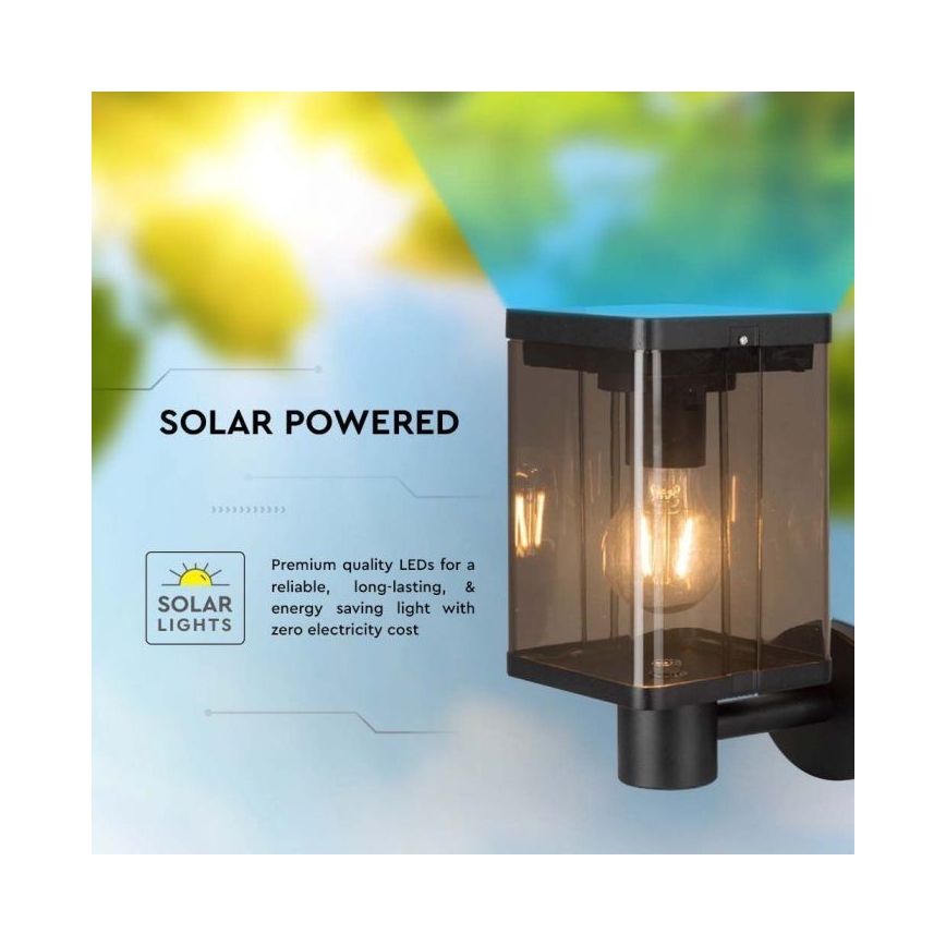 LED Außen-Solar-Wandleuchte mit Sensor LED/2,5W/3,7V 3000K IP54 2000 mAh