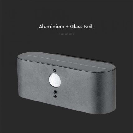 LED Außen-Solar-Wandleuchte mit Sensor LED/2,5W/3,7V 3000K IP54 2000 mAh