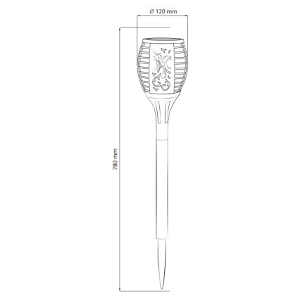LED Außen-Solarleuchte FUEGO BIG LED/1,2V 600 mAh IP44