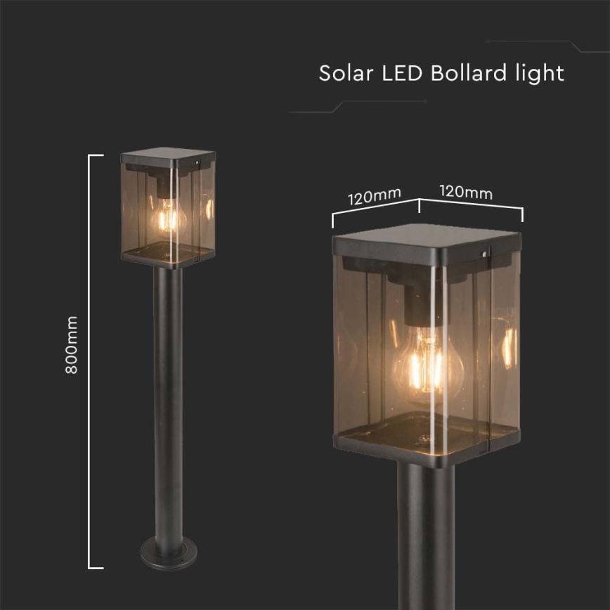 LED Außen-Solarleuchte mit Sensor LED/2,5W/3,7V 3000K IP54 2000 mAh Schwarz