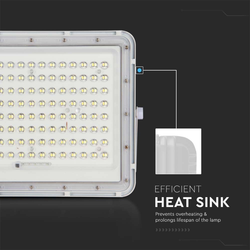 LED Außen-Solarstrahler LED/20W/3,2V 6400K Weiß IP65 16000 mAh + Fernbedienung