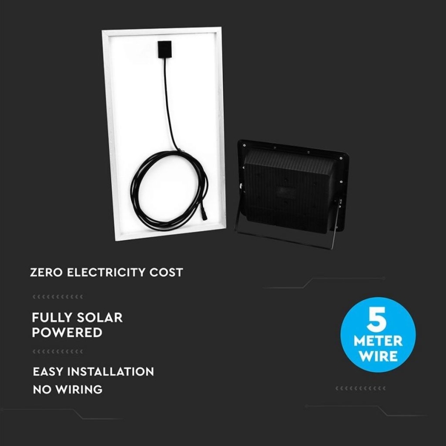 LED Außen-Solarstrahler LED/40W/10V IP65 6000K 20000 mAh + Fernbedienung