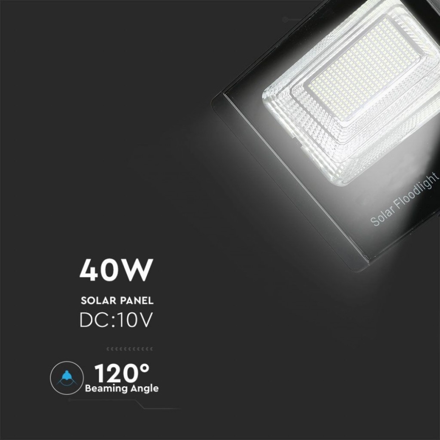 LED Außen-Solarstrahler LED/40W/10V IP65 6000K 20000 mAh + Fernbedienung