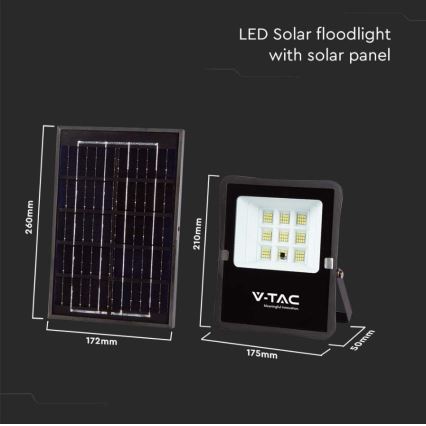 LED Außen-Solarstrahler LED/6W/3,2V 6400K IP65 4000 mAh + Fernbedienung