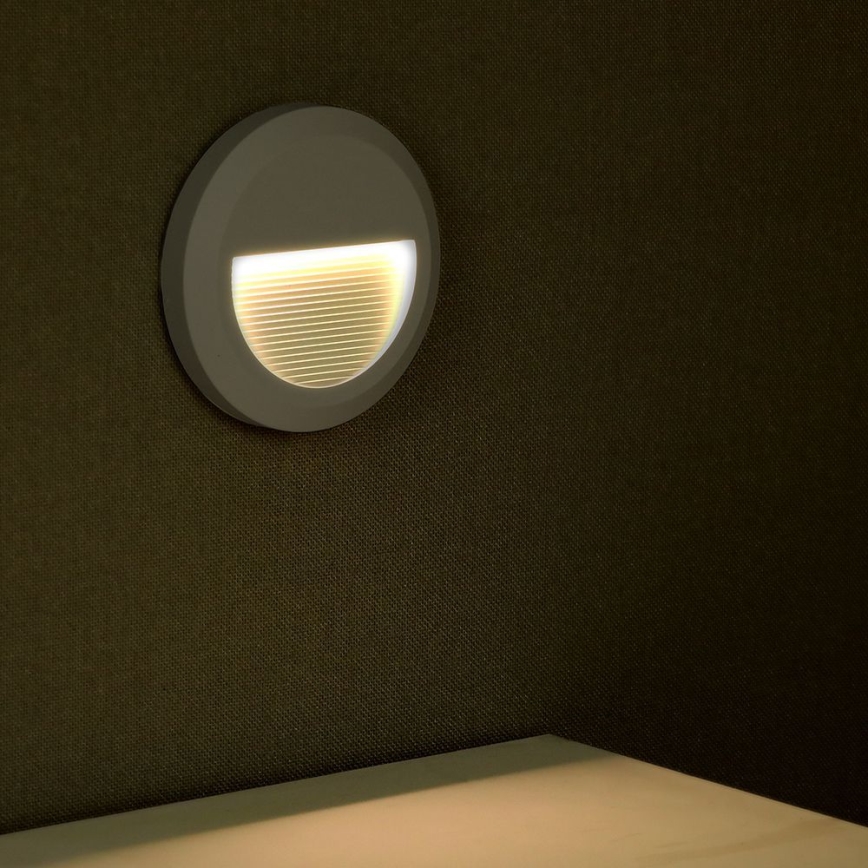 LED Außen-Treppenleuchte LED/2W/230V IP65 3000K grau